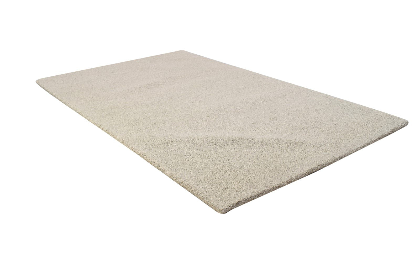 Wool Beige Rug 3' X 5' Modern Hand Tufted Scandinavian Solid Room Size Carpet 7864311382165