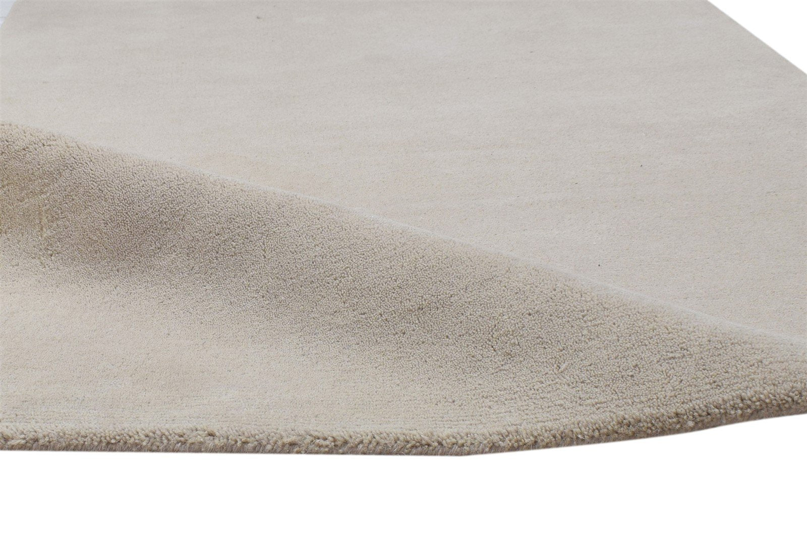 Wool Beige Rug 3' X 5' Modern Hand Tufted Scandinavian Solid Room Size Carpet 7864309842069