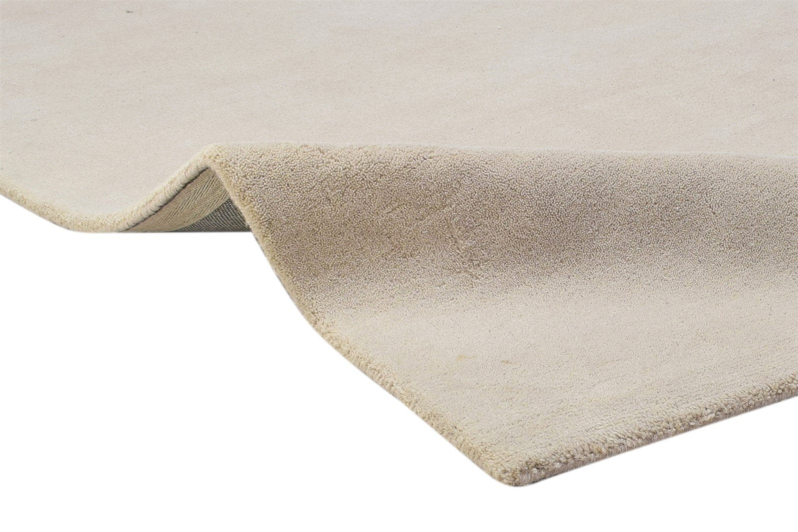 Wool Beige Rug 3' X 5' Modern Hand Tufted Scandinavian Solid Room Size Carpet 7864309842069