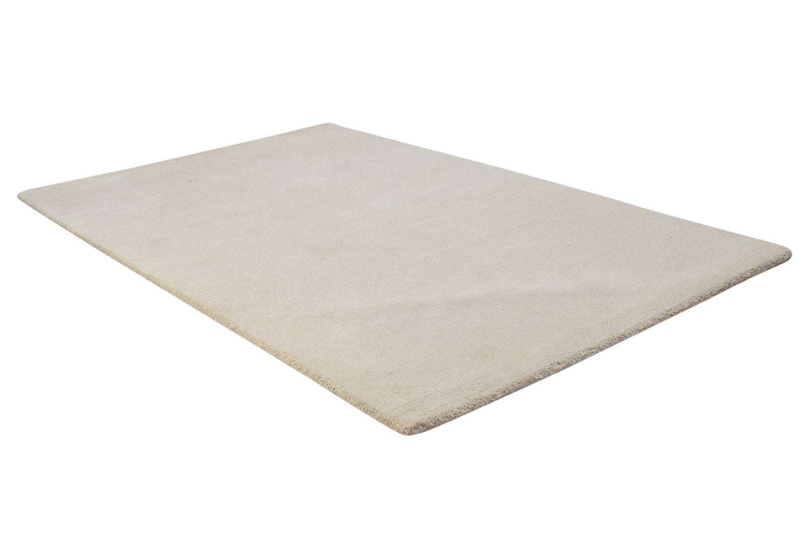 Wool Beige Rug 3' X 5' Modern Hand Tufted Scandinavian Solid Room Size Carpet 7864309842069