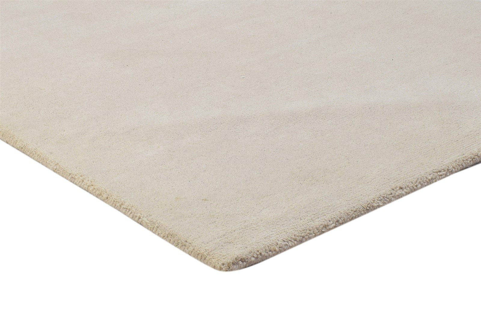 Wool Beige Rug 3' X 5' Modern Hand Tufted Scandinavian Solid Room Size Carpet 7864309842069