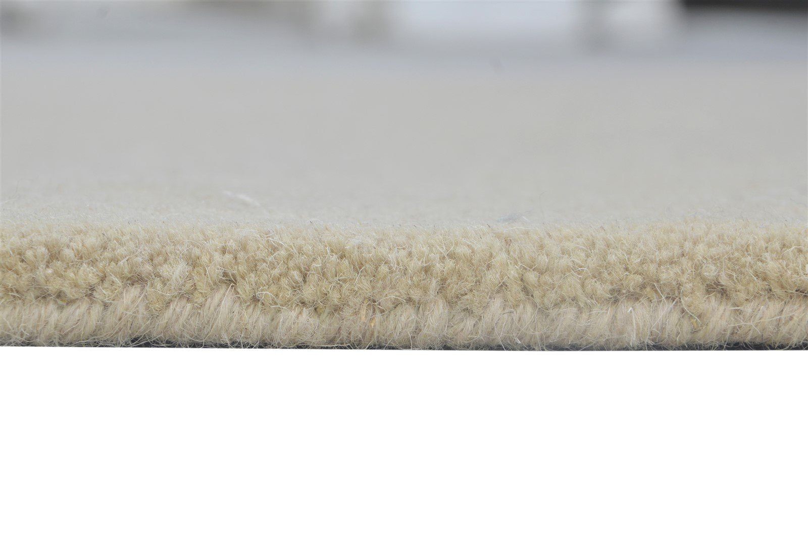 Wool Beige Rug 3' X 5' Modern Hand Tufted Scandinavian Solid Room Size Carpet 7864309842069