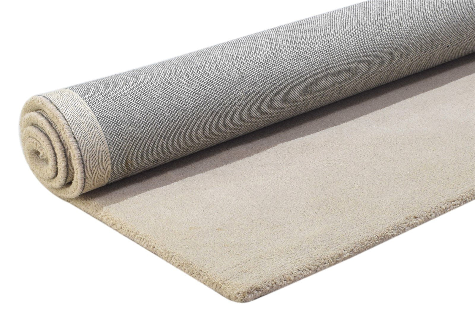 Wool Beige Rug 3' X 5' Modern Hand Tufted Scandinavian Solid Room Size Carpet 7864309842069