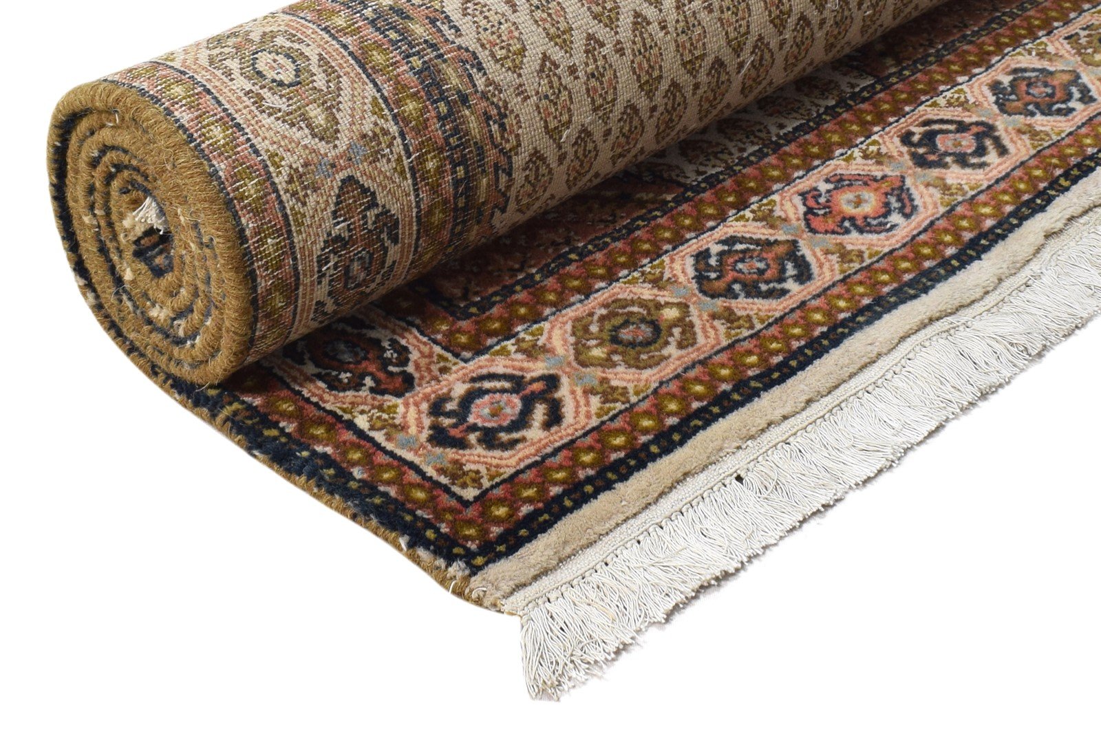 Wool Beige Rug 3' X 6' Persian Hand Knotted Mir Oriental Small Carpet 7864956190869