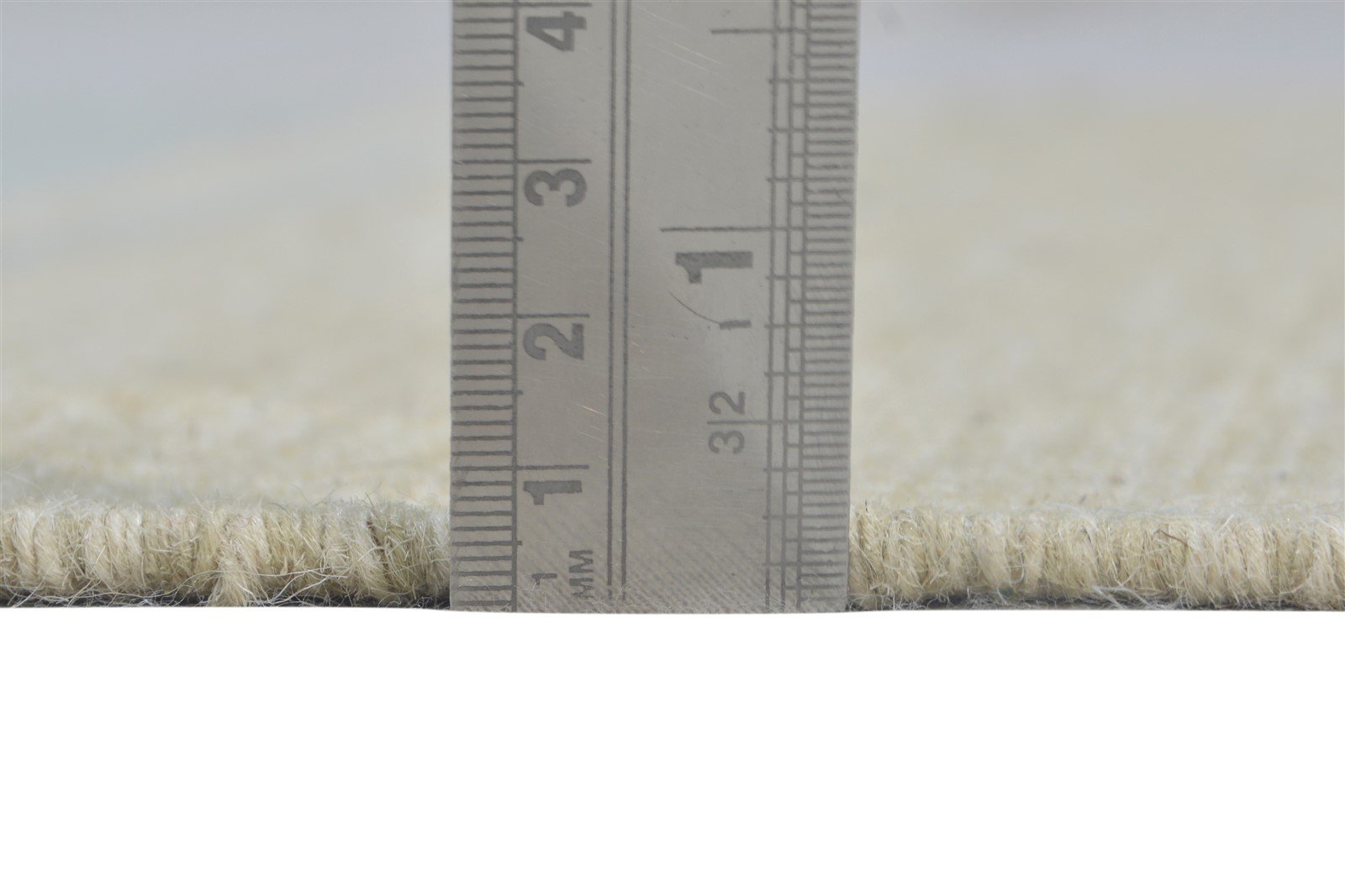 Wool Beige Rug 3' X 8' Modern Dhurrie Scandinavian Striped Small Runner 7864669405333