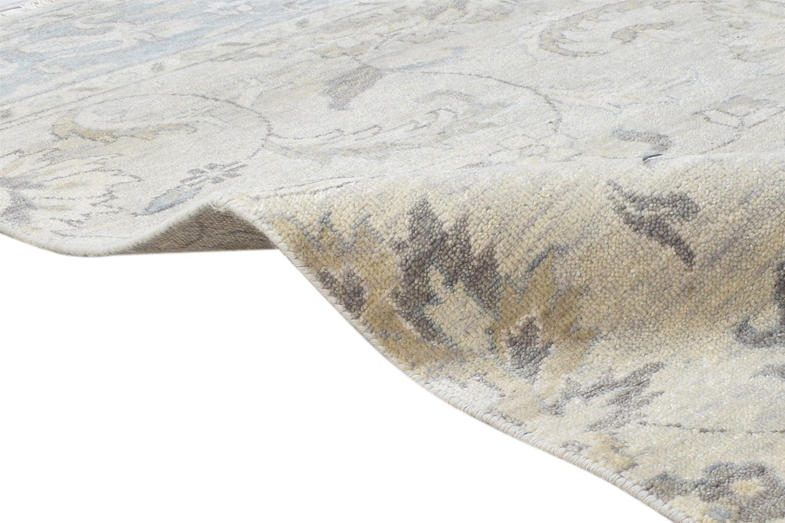 Wool Beige Rug 4' X 5' Persian Hand Knotted Oushak Oriental Room Size Carpet 7865145294997