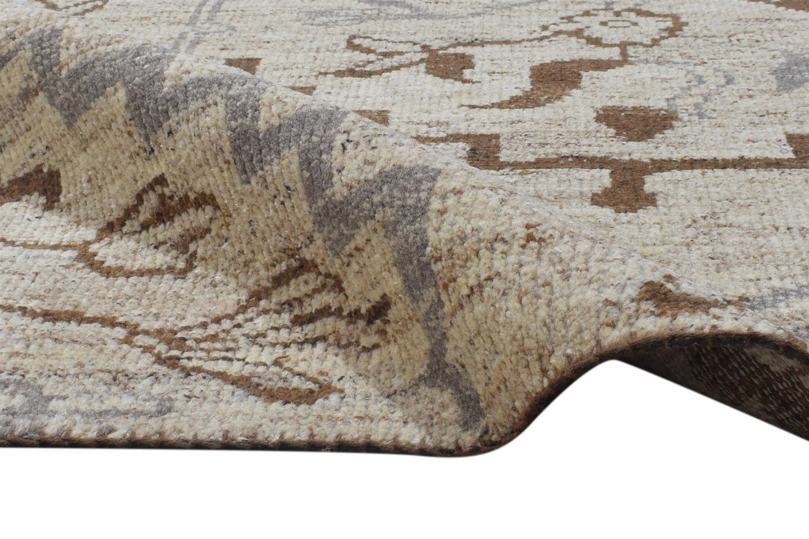 Wool Beige Rug 4' X 6' Modern Hand Knotted French Floral Room Size Carpet 7864888557717