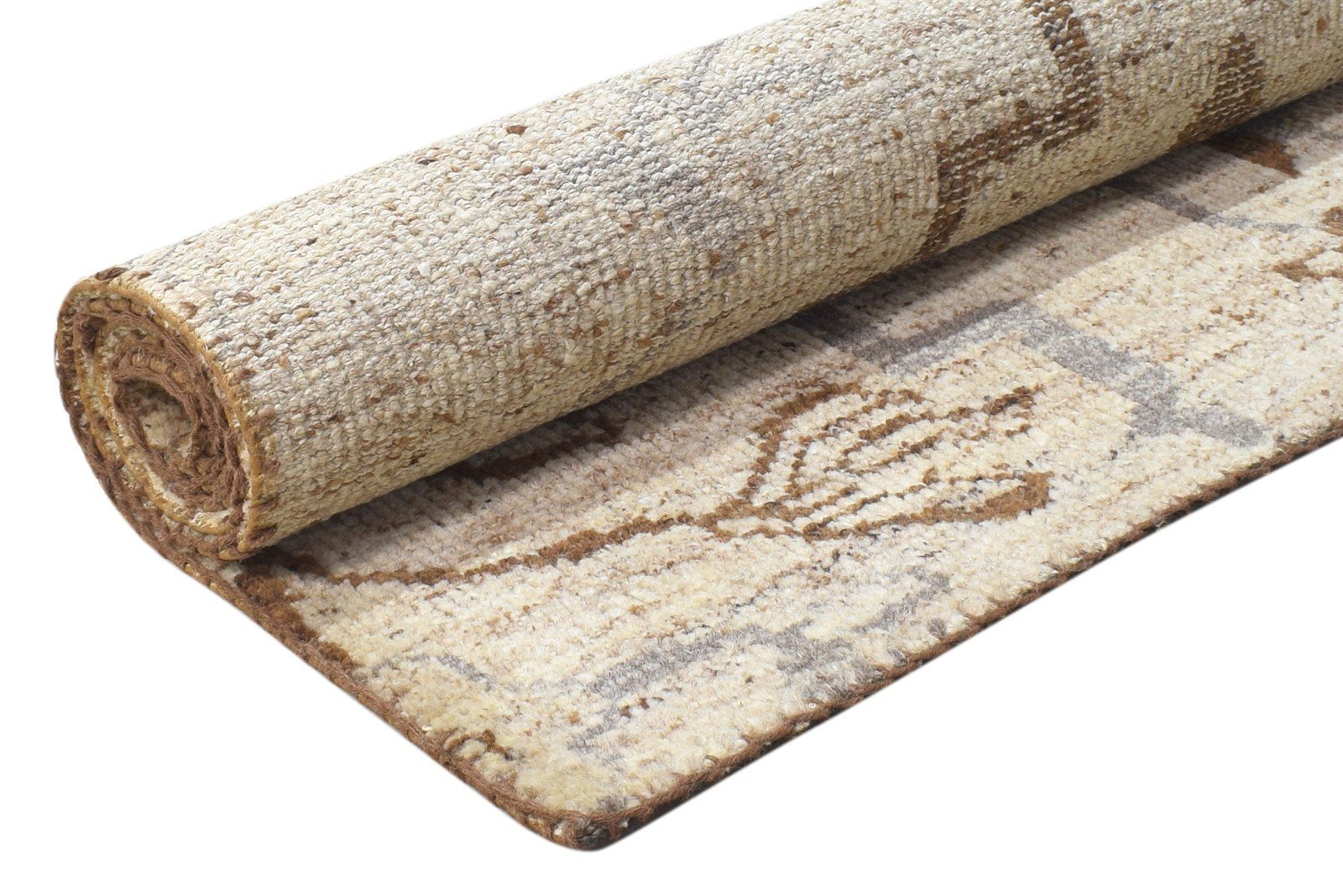 Wool Beige Rug 4' X 6' Modern Hand Knotted French Floral Room Size Carpet 7864888557717