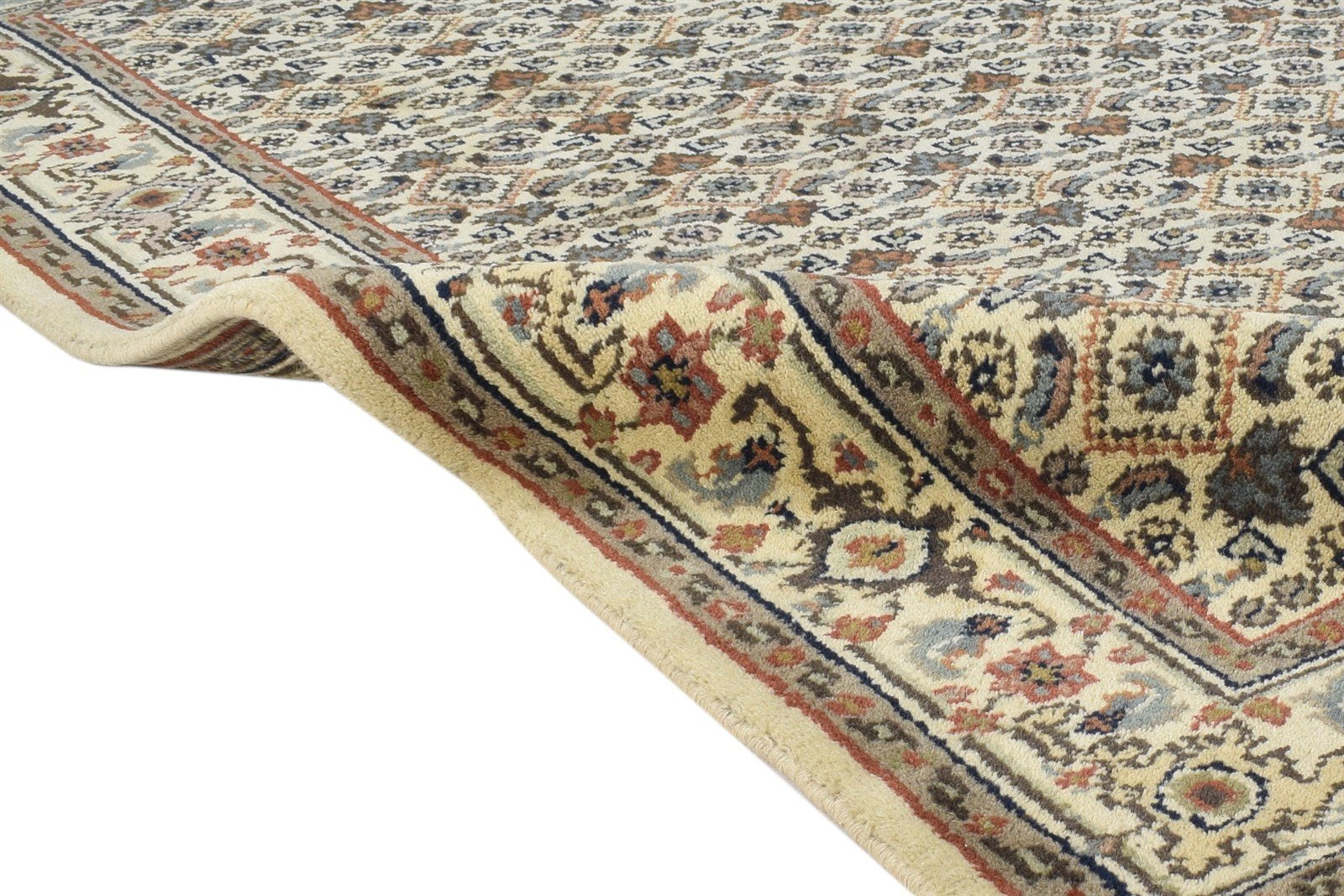 Wool Beige Rug 4' X 6' Persian Hand Knotted Kashan Oriental Room Size Carpet 7864995610773