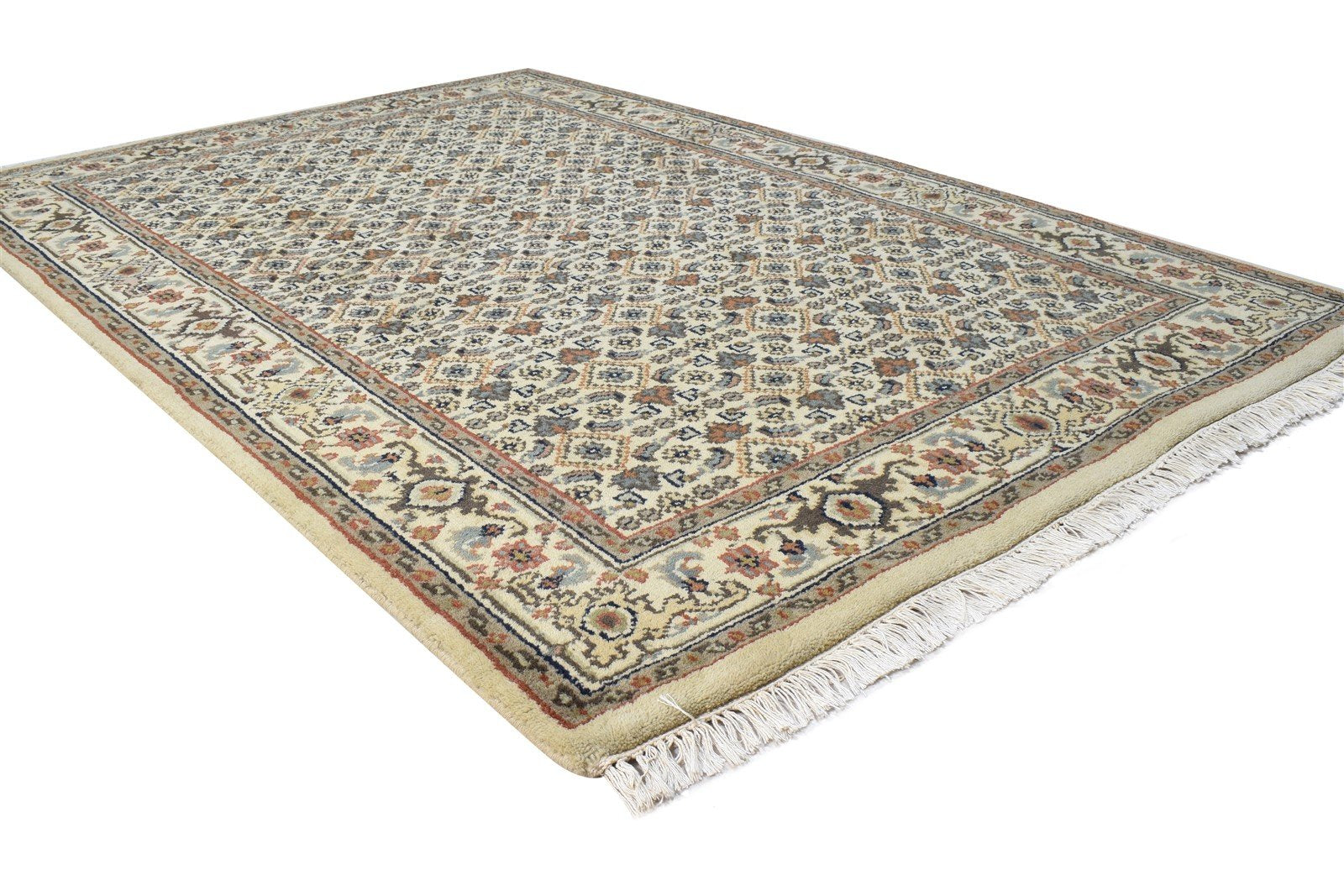 Wool Beige Rug 4' X 6' Persian Hand Knotted Kashan Oriental Room Size Carpet 7864995610773