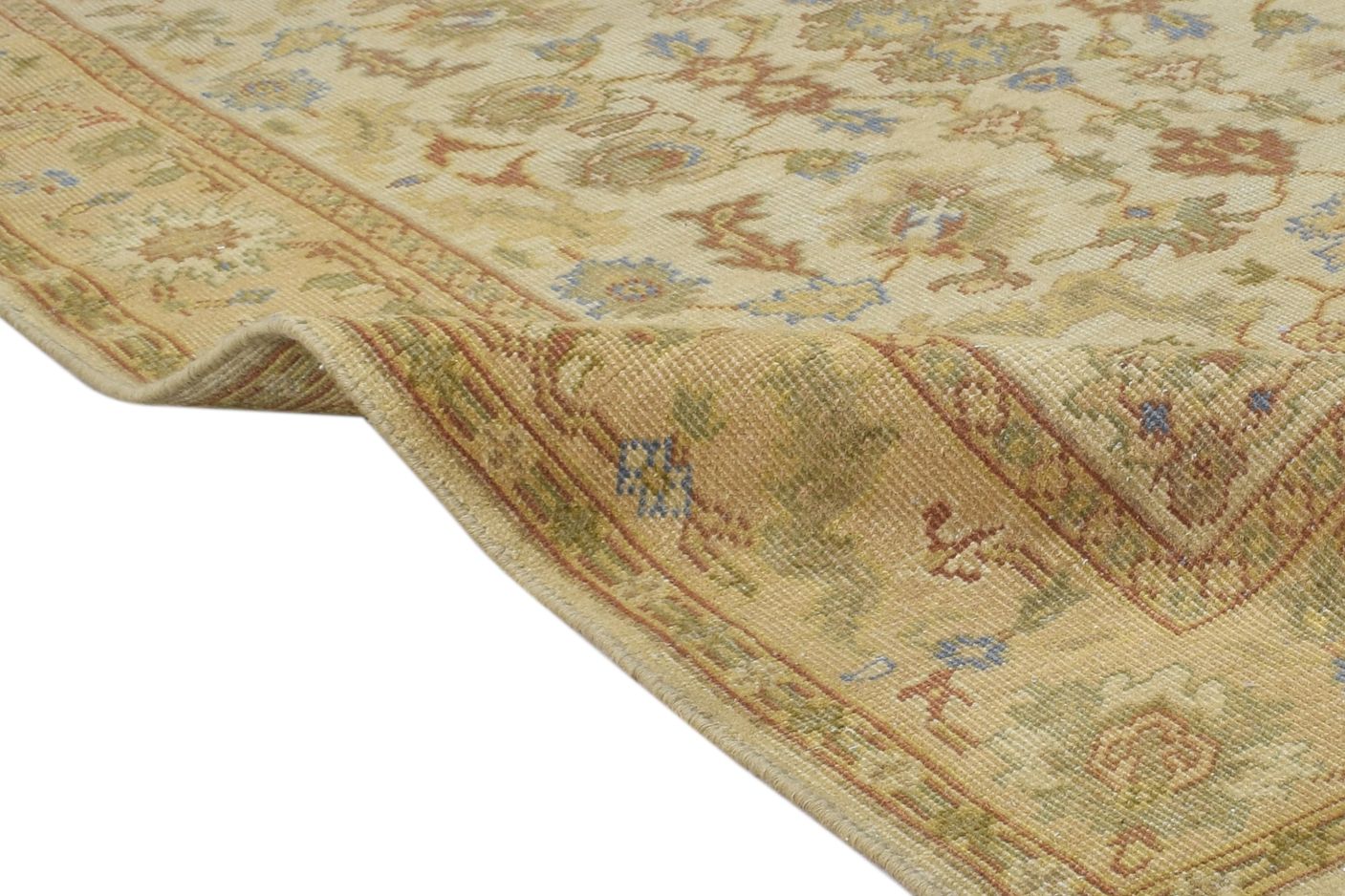 Wool Beige Rug 4' X 6' Persian Hand Knotted Oushak Oriental Room Size Carpet 7865108529301