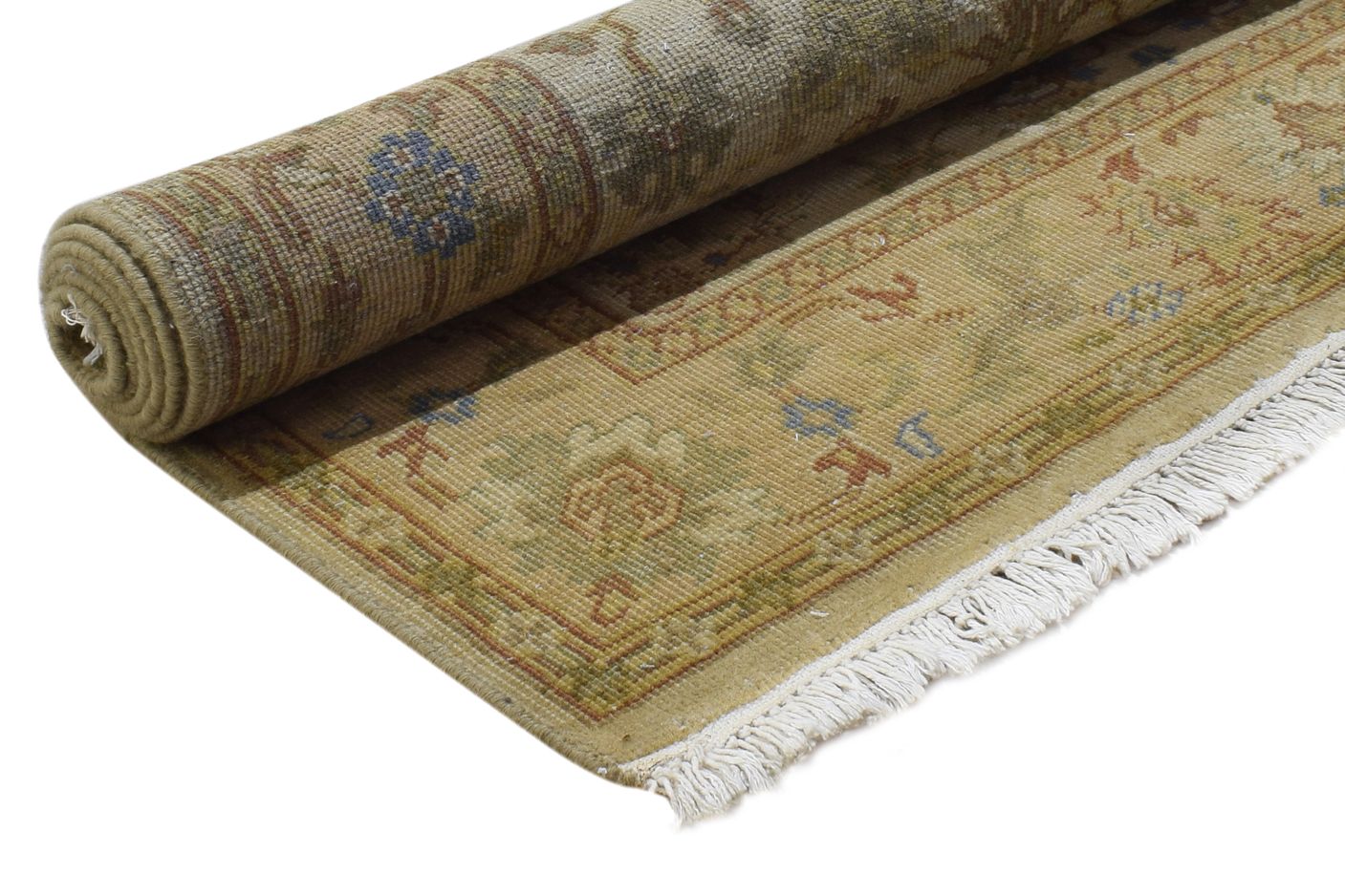 Wool Beige Rug 4' X 6' Persian Hand Knotted Oushak Oriental Room Size Carpet 7865108529301