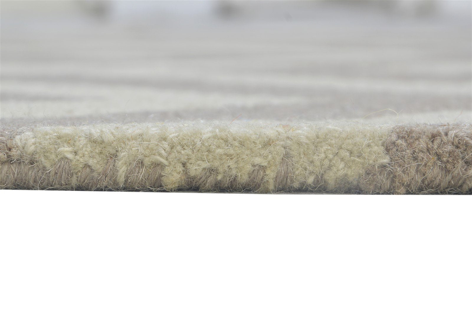 Wool Beige Rug 4X6 Modern Hand Tufted Scandinavian Geometric Room Size Carpet 7864308760725