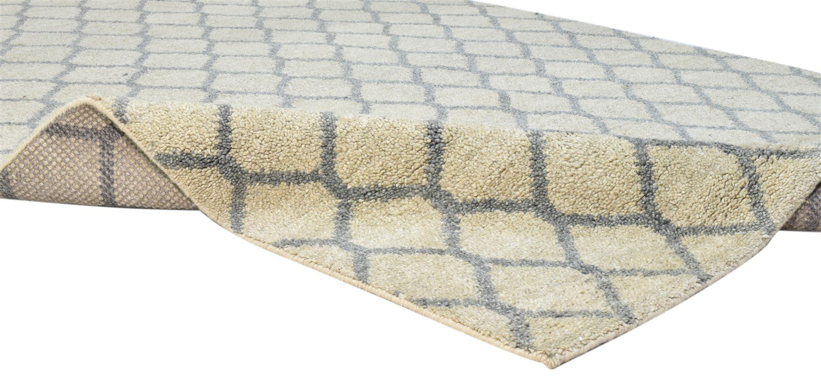 Wool Beige Rug 5' X 8' Modern Hand Knotted Moroccan Oriental Room Size Carpet 7860678688917