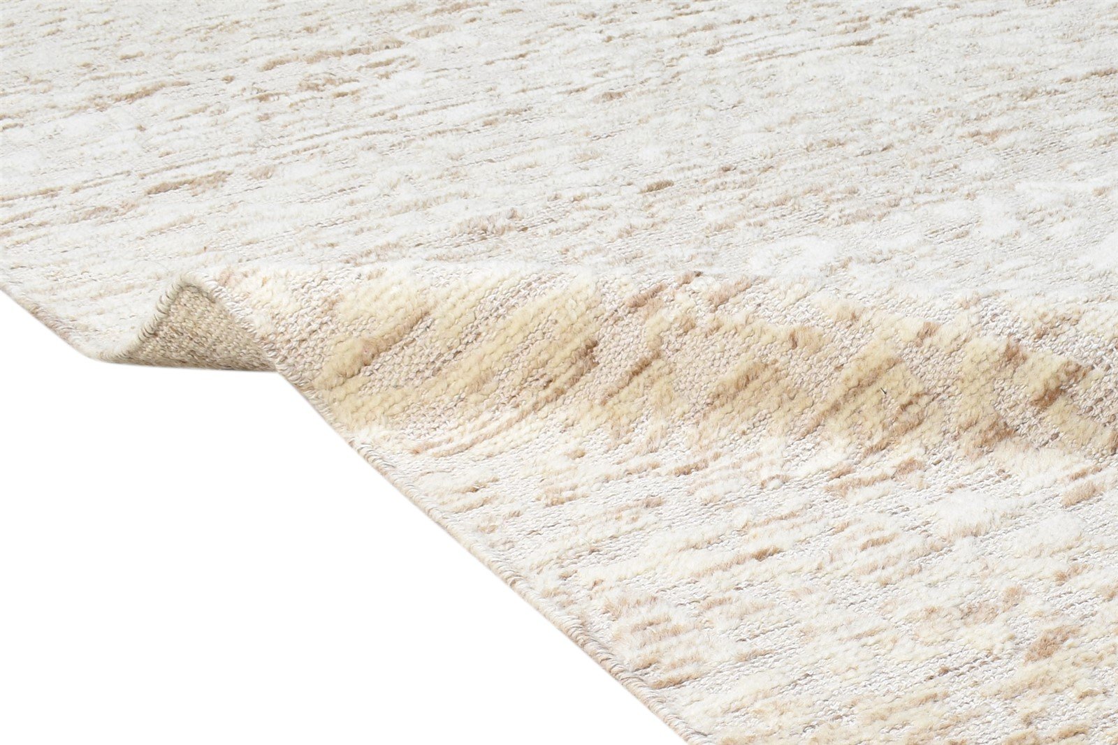 Wool Beige Rug 5' X 8' Modern Hand Knotted Scandinavian Solid Room Size Carpet 7864570085525