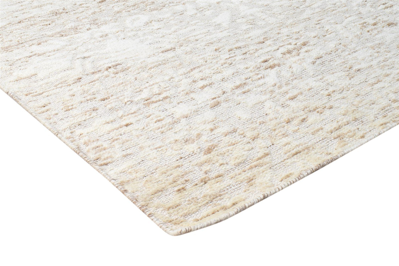 Wool Beige Rug 5' X 8' Modern Hand Knotted Scandinavian Solid Room Size Carpet 7864570085525