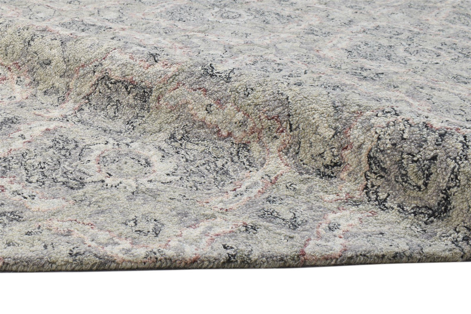 Wool Beige Rug 5' X 8' Modern Hand Tufted Turkish Damask Room Size Carpet 7864093507733