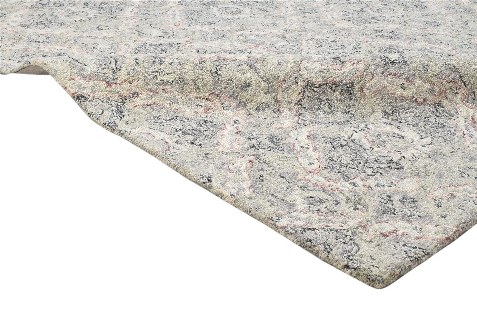 Wool Beige Rug 5' X 8' Modern Hand Tufted Turkish Damask Room Size Carpet 7864093507733