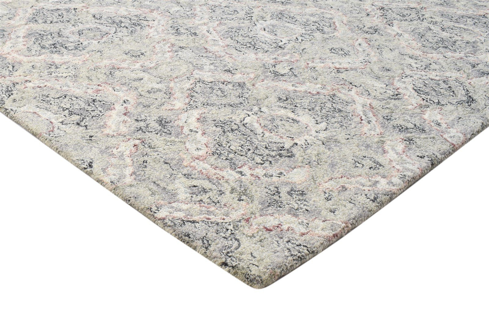 Wool Beige Rug 5' X 8' Modern Hand Tufted Turkish Damask Room Size Carpet 7864093507733
