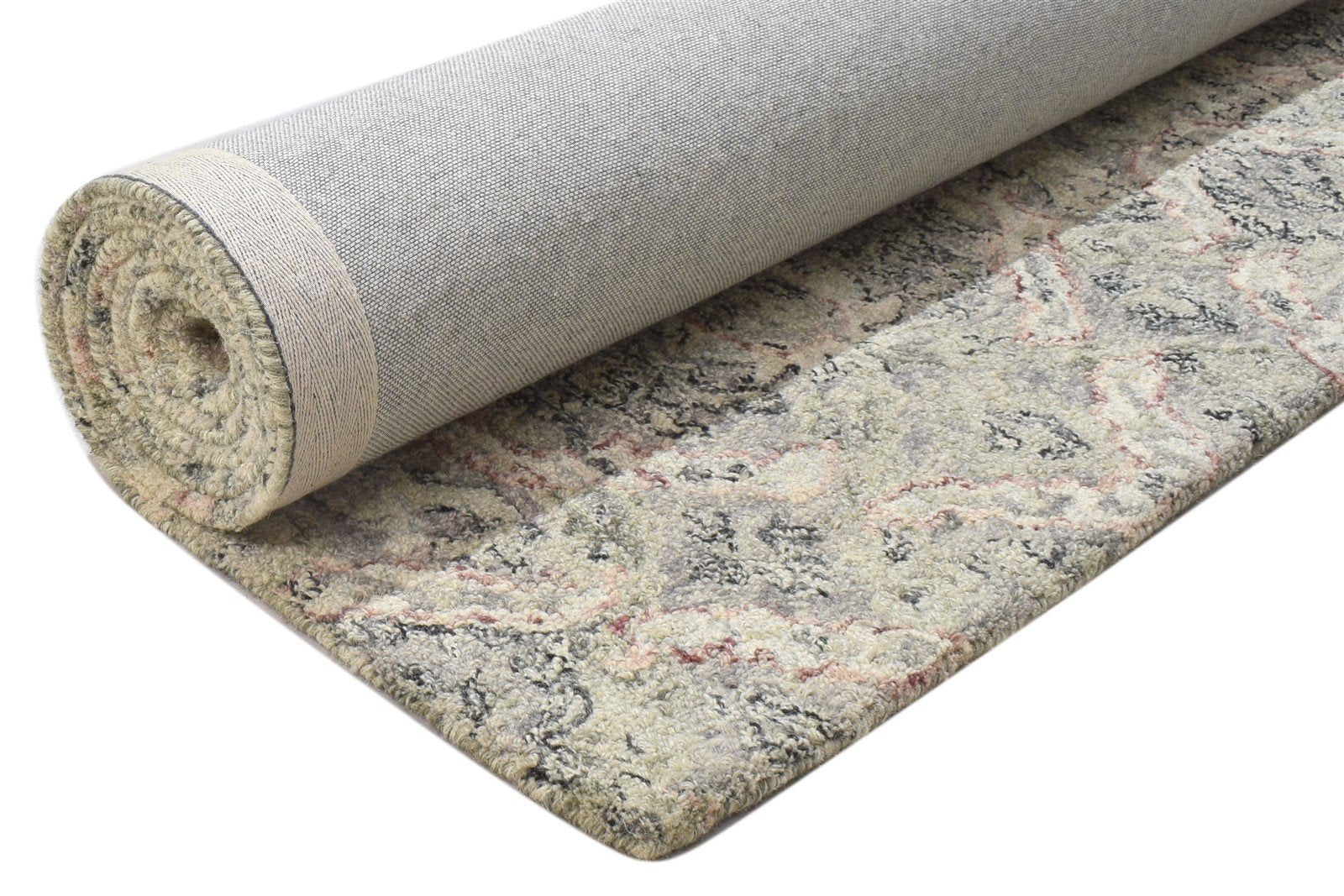 Wool Beige Rug 5' X 8' Modern Hand Tufted Turkish Damask Room Size Carpet 7864093507733