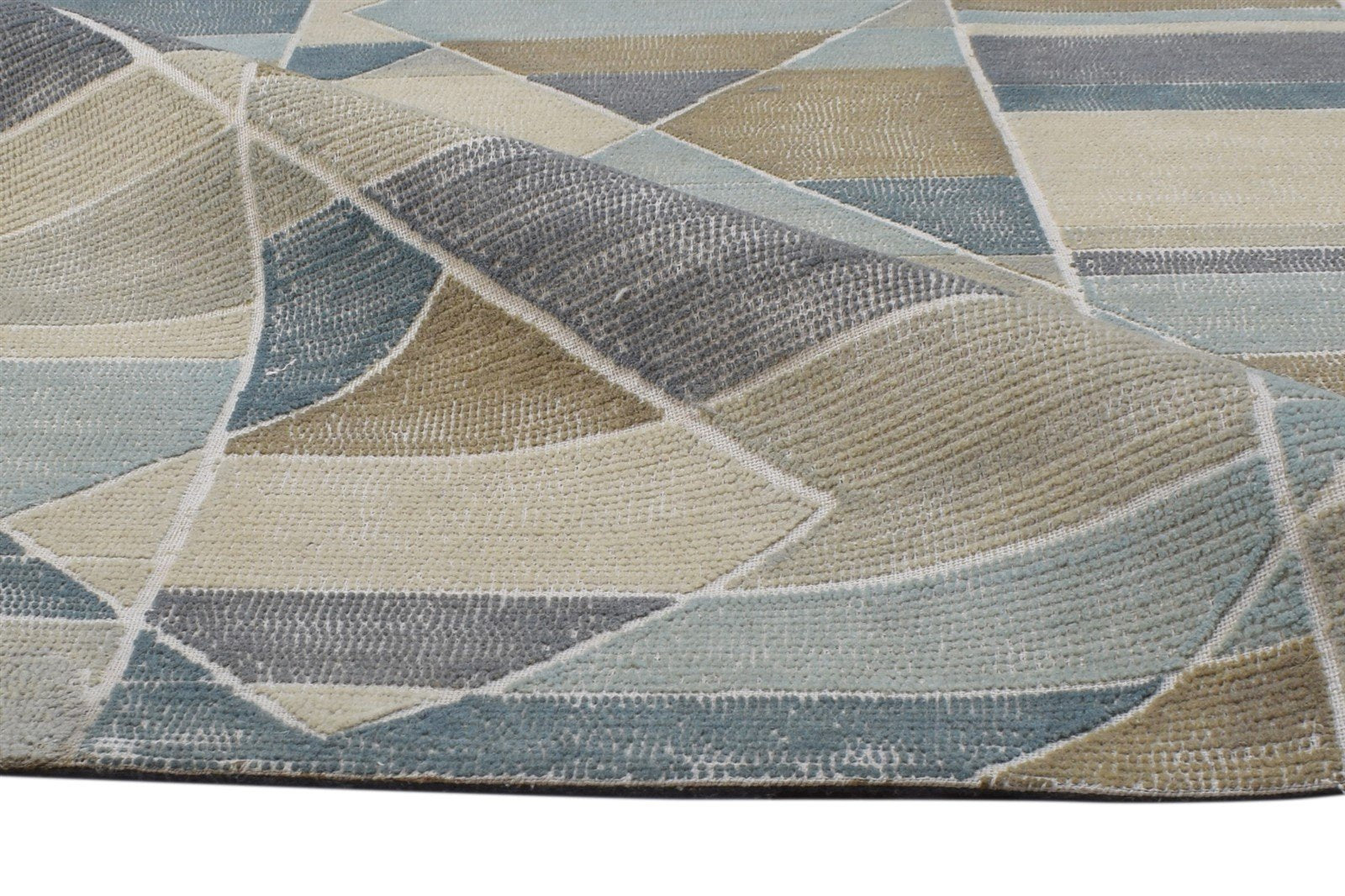 Wool Beige Rug 5X8 Modern Hand Tufted Scandinavian Geometric Room Size Carpet 7864330223765