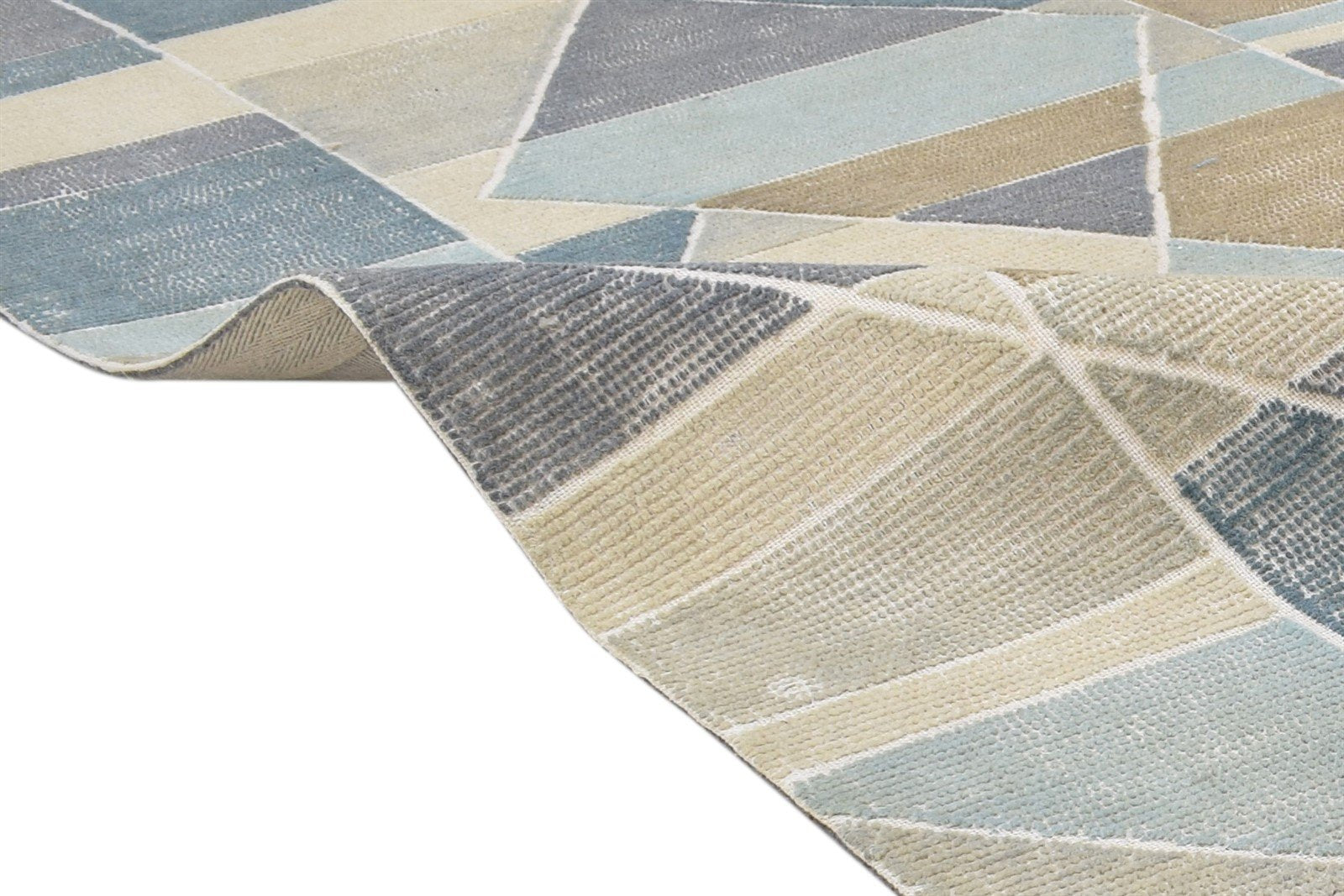 Wool Beige Rug 5X8 Modern Hand Tufted Scandinavian Geometric Room Size Carpet 7864330223765
