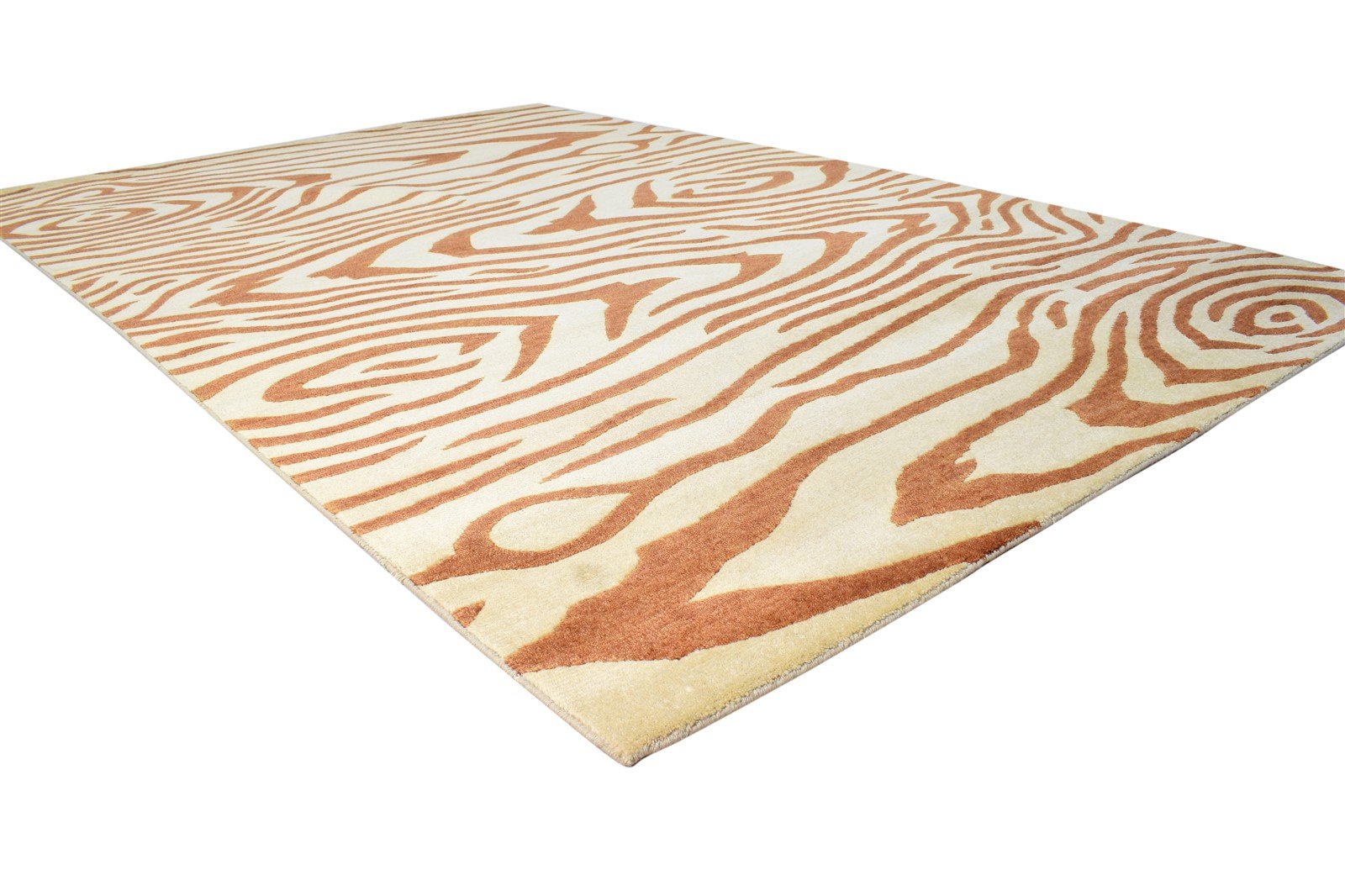 Wool Beige Rug 6' X 9' Modern Hand Knotted American Abstract Room Size Carpet 7865095127189