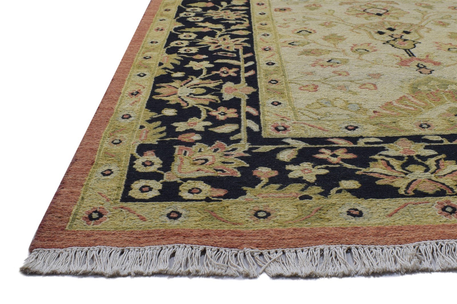 Wool Beige Rug 8' X 10' Persian Hand Knotted Kashan Oriental Large Carpet 7864102682773