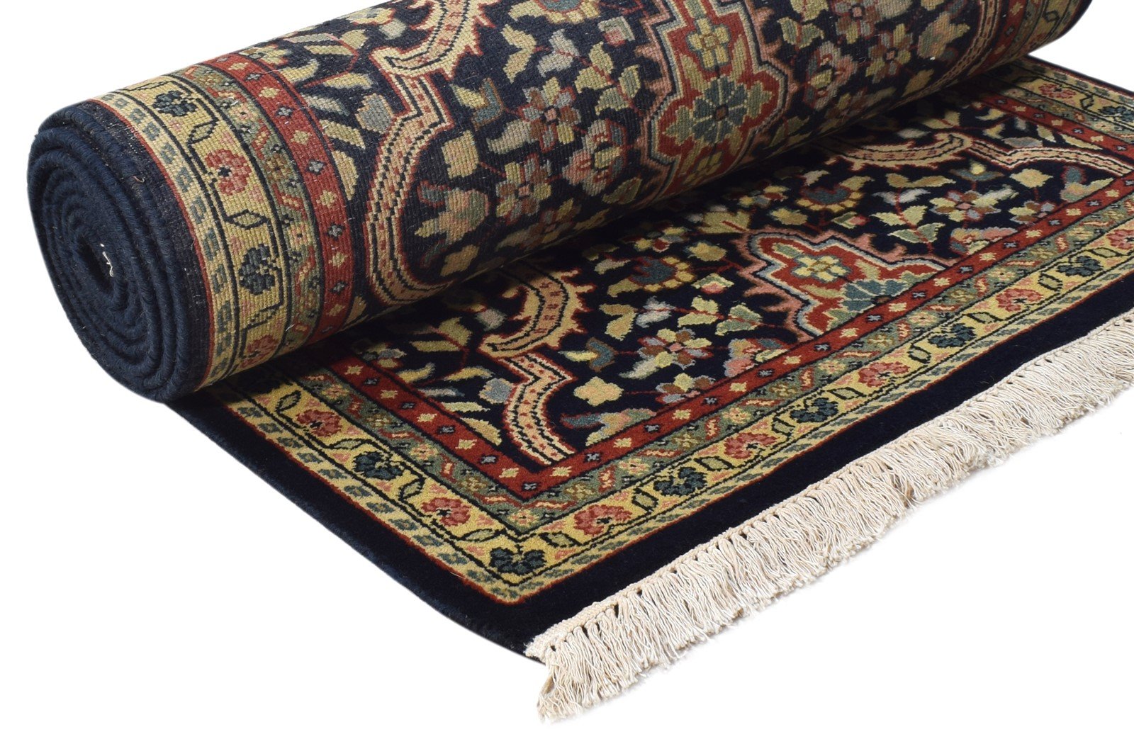 Wool Black Rug 2'6 X 10' Persian Hand Knotted Kashan Oriental Small Runner 7864669339797