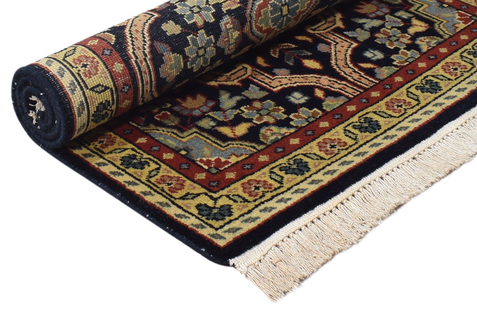Wool Black Rug 2' X 3' Persian Hand Knotted Kashan Medallion Small Carpet 7864645189781