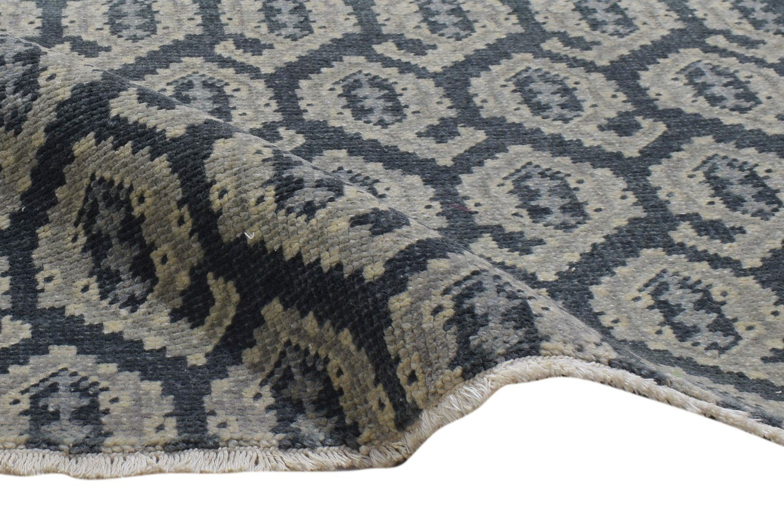 Wool Black Rug 3' X 4' Persian Hand Knotted Bokhara Oriental Room Size Carpet 7864086167701