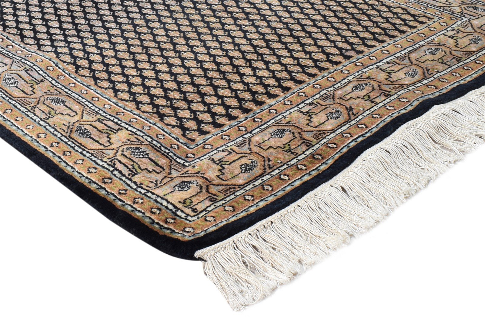 Wool Black Rug 3' X 5' Persian Hand Knotted Qum Oriental Room Size Carpet 7864680579221