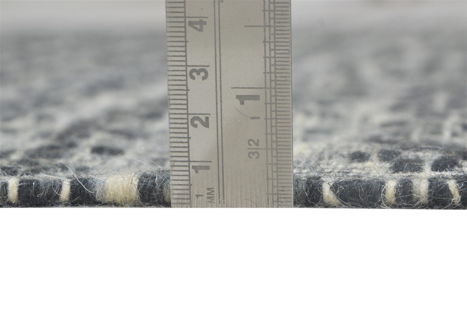 Wool Black Rug 5' X 7' Modern Dhurrie Scandinavian Nordic Room Size Carpet 7865030770837