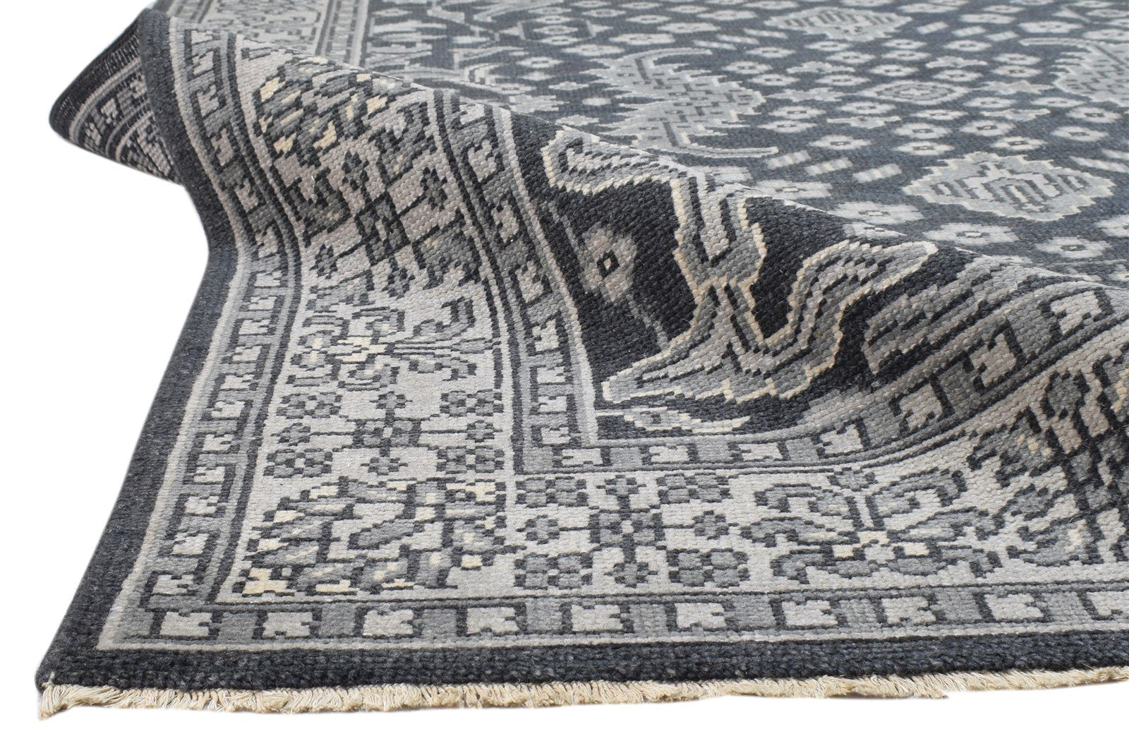 Wool Black Rug 6' X 9' Persian Hand Knotted Kazak Oriental Room Size Carpet 7860676526229