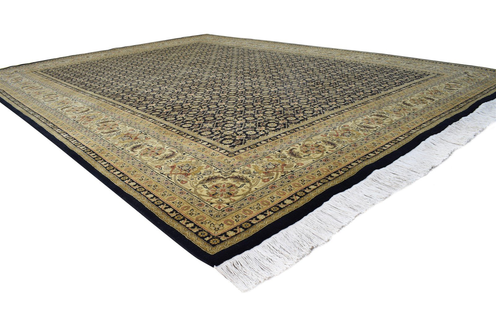 Wool Black Rug 9' X 12' Persian Hand Knotted Bijar Oriental Extra Large Carpet 7864653971605