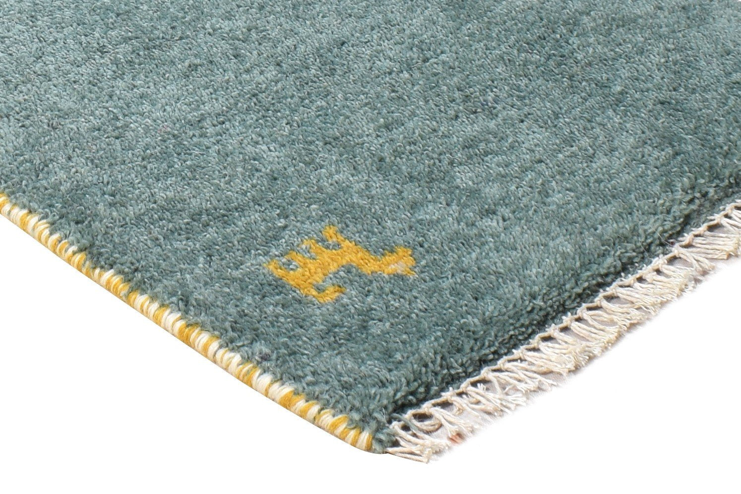 Wool Blue Rug 1' X 2' Persian Hand Knotted Southwestern Tribal Small Carpet 7865180913813