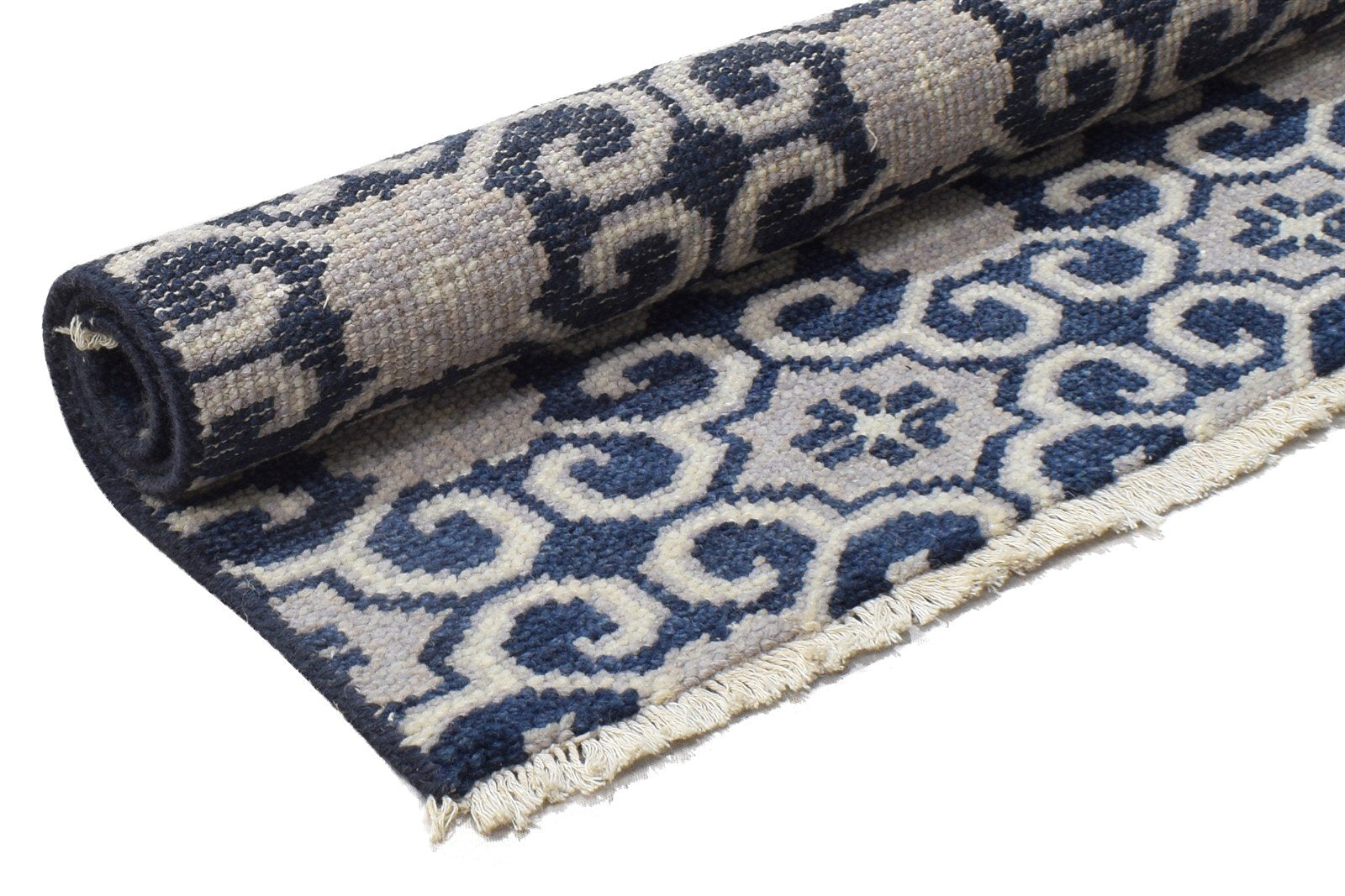 Wool Blue Rug 2'6 X 3' Modern Hand Knotted Bokhara Oriental Small Carpet 7864118149269