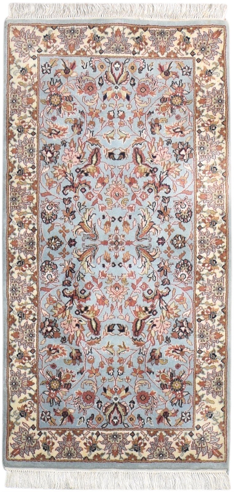 Wool Blue Rug 2'6 X 5' Persian Hand Knotted Kashan Oriental Small Carpet 7864668192917
