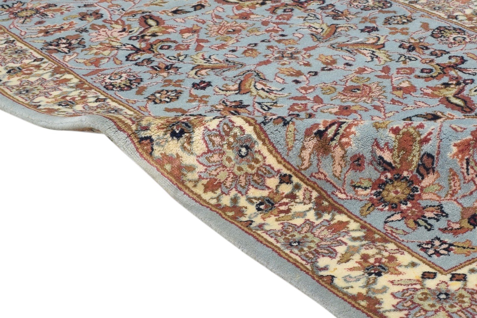 Wool Blue Rug 2'6 X 5' Persian Hand Knotted Kashan Oriental Small Carpet 7864668192917