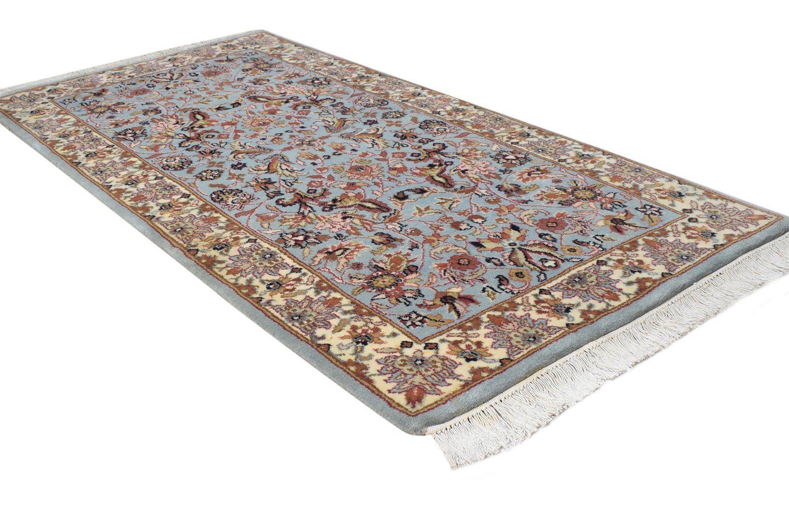 Wool Blue Rug 2'6 X 5' Persian Hand Knotted Kashan Oriental Small Carpet 7864668192917