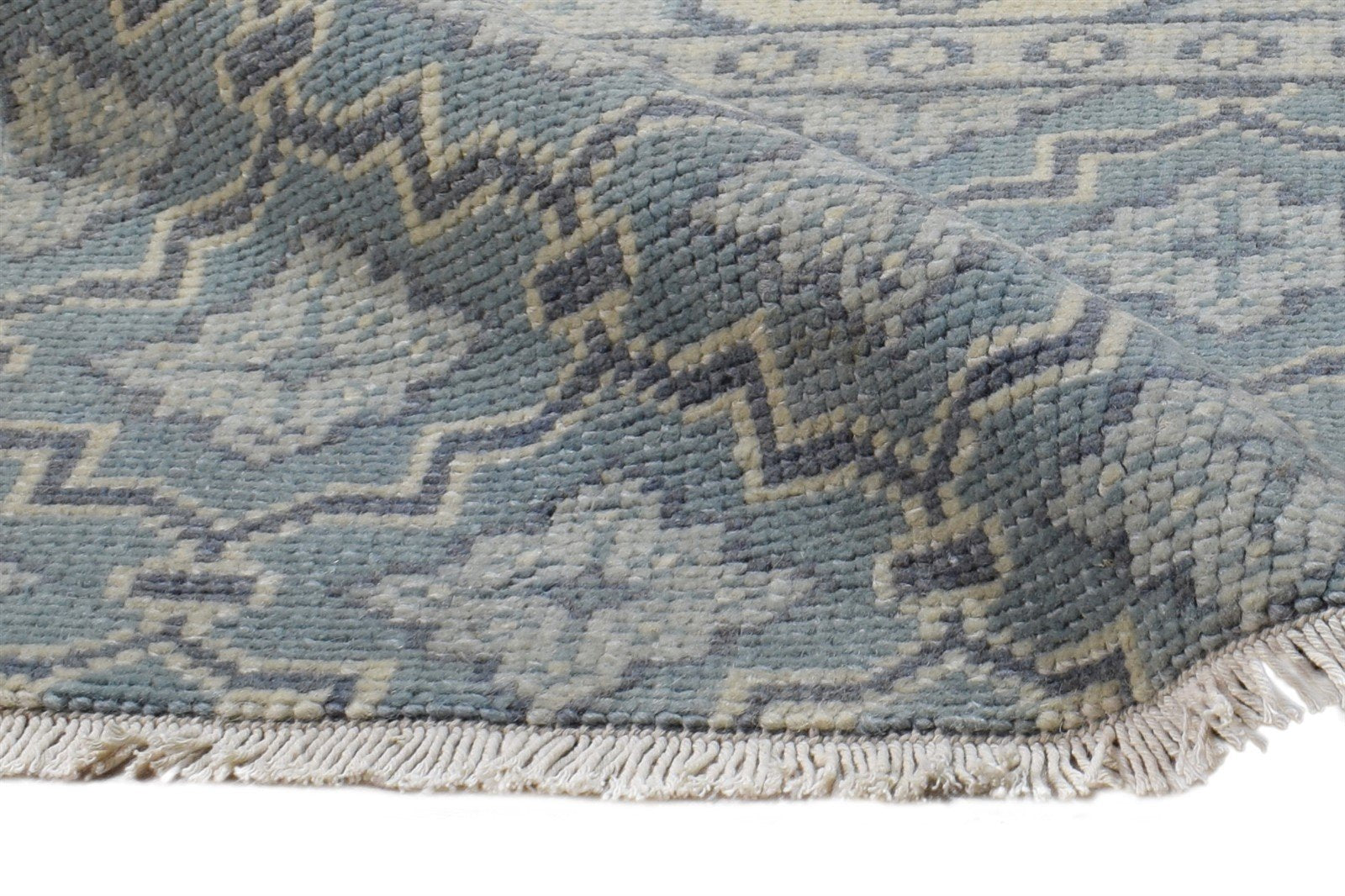 Wool Blue Rug 2' X 2' Modern Hand Knotted Moroccan Trellis Small Carpet 7865156206741