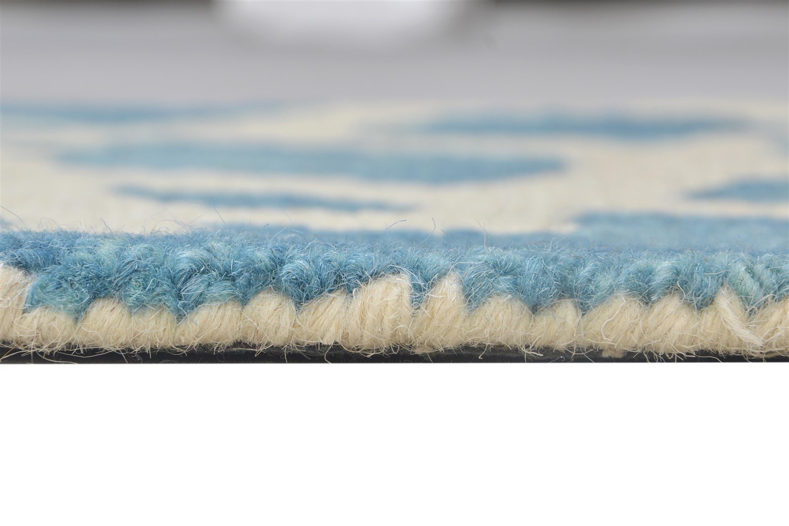 Wool Blue Rug 2' X 2' Modern Hand Tufted French Floral Small Carpet 7864128340117