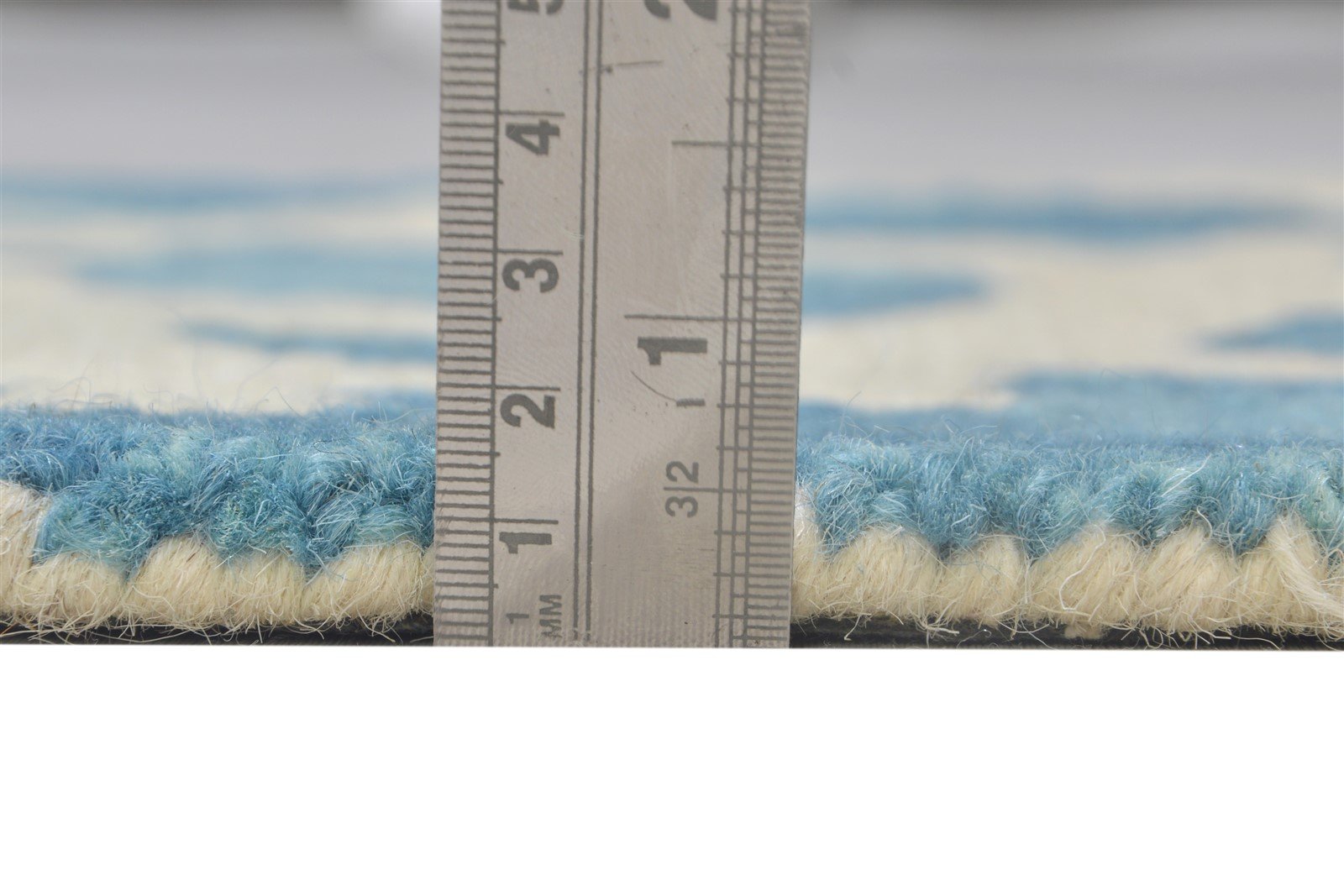Wool Blue Rug 2' X 2' Modern Hand Tufted French Floral Small Carpet 7864128340117