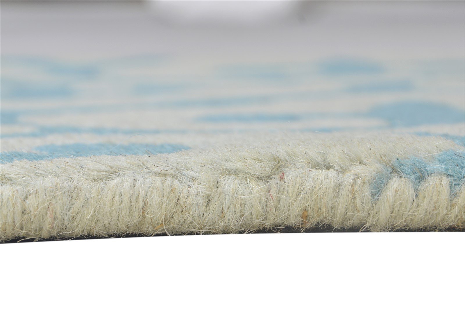 Wool Blue Rug 2' X 2' Modern Hand Tufted Moroccan Floral Small Carpet 7864125620373