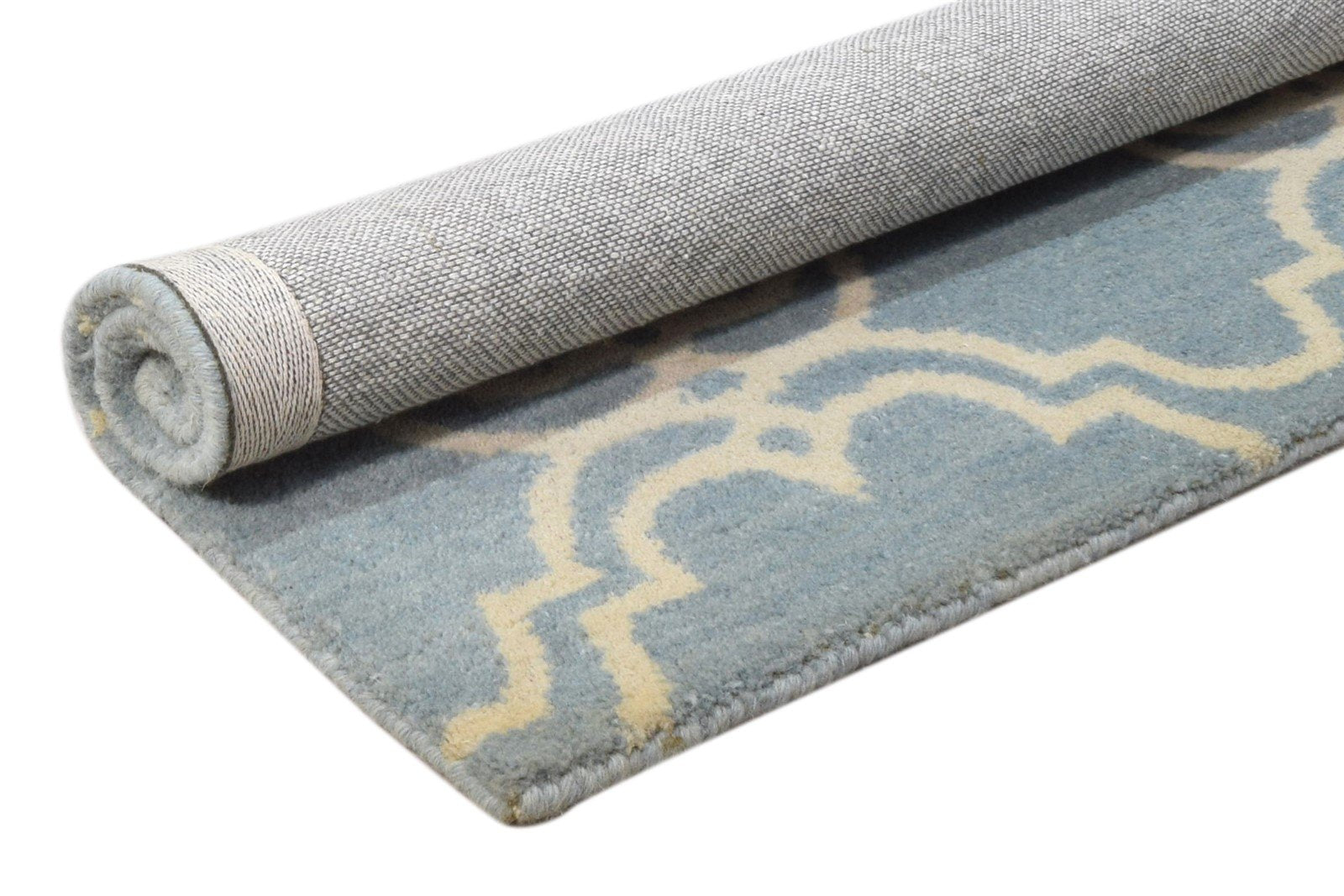 Wool Blue Rug 2' X 2' Modern Hand Tufted Moroccan Trellis 2'2"X2'2" Carpet 7860696416405