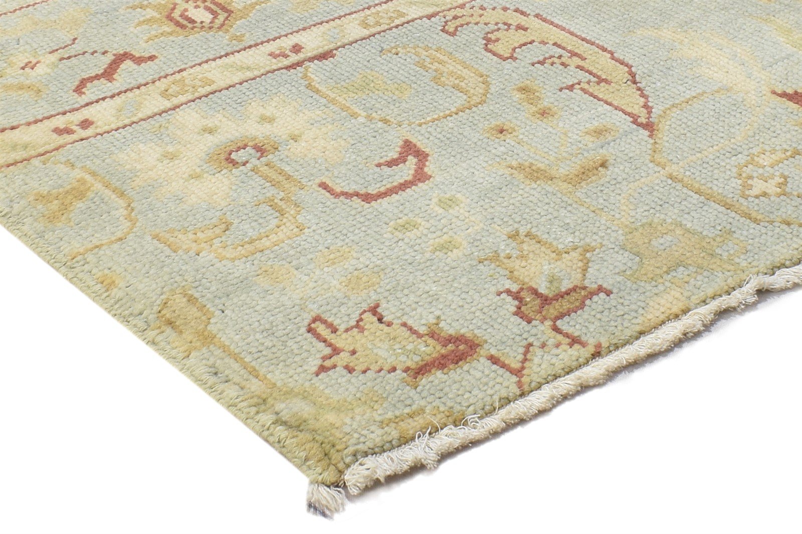 Wool Blue Rug 2' X 2' Persian Hand Knotted Oushak Oriental Small Carpet 7864847499413
