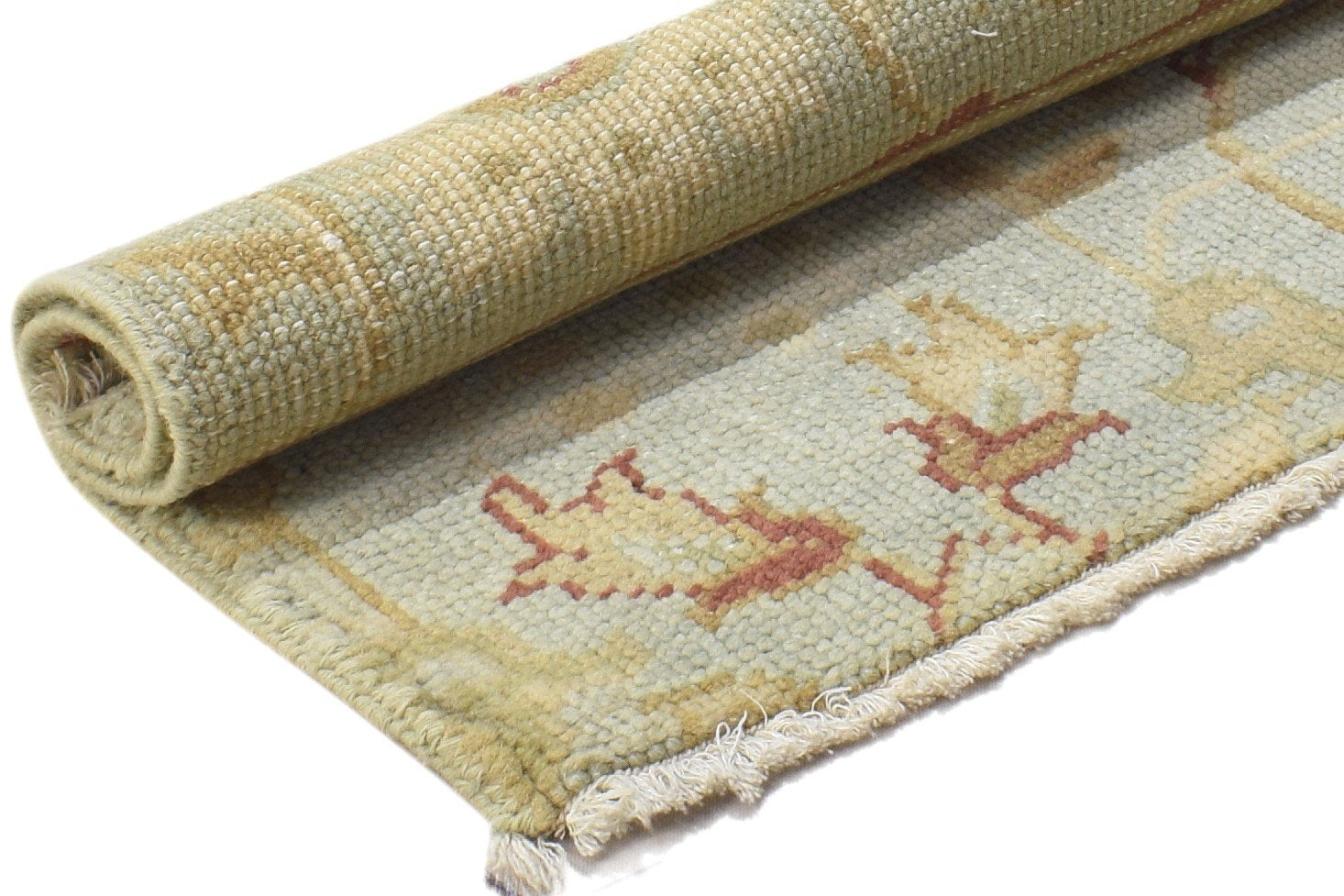 Wool Blue Rug 2' X 2' Persian Hand Knotted Oushak Oriental Small Carpet 7864847499413