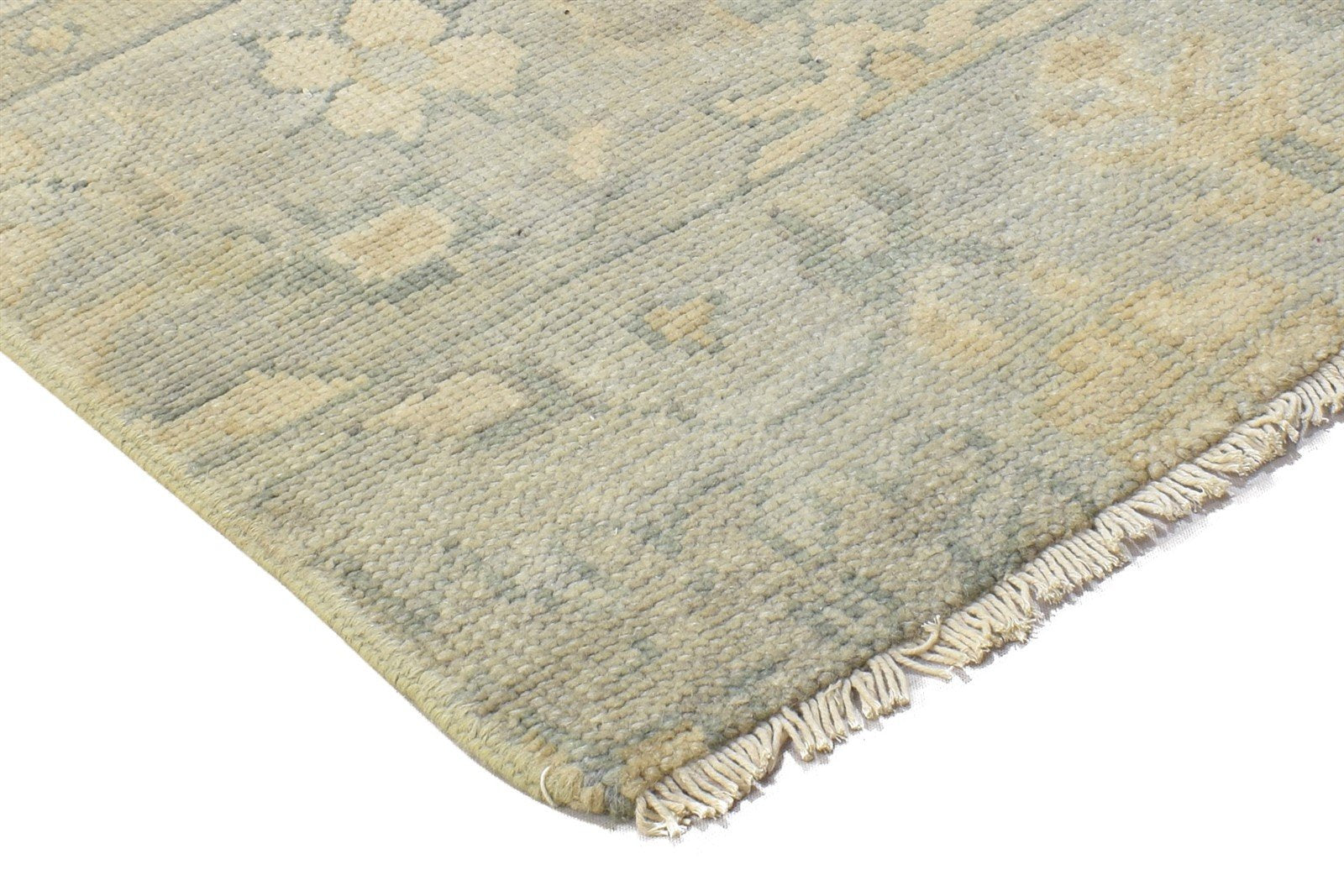 Wool Blue Rug 2' X 2' Persian Hand Knotted Oushak Oriental Small Carpet 7864117493909