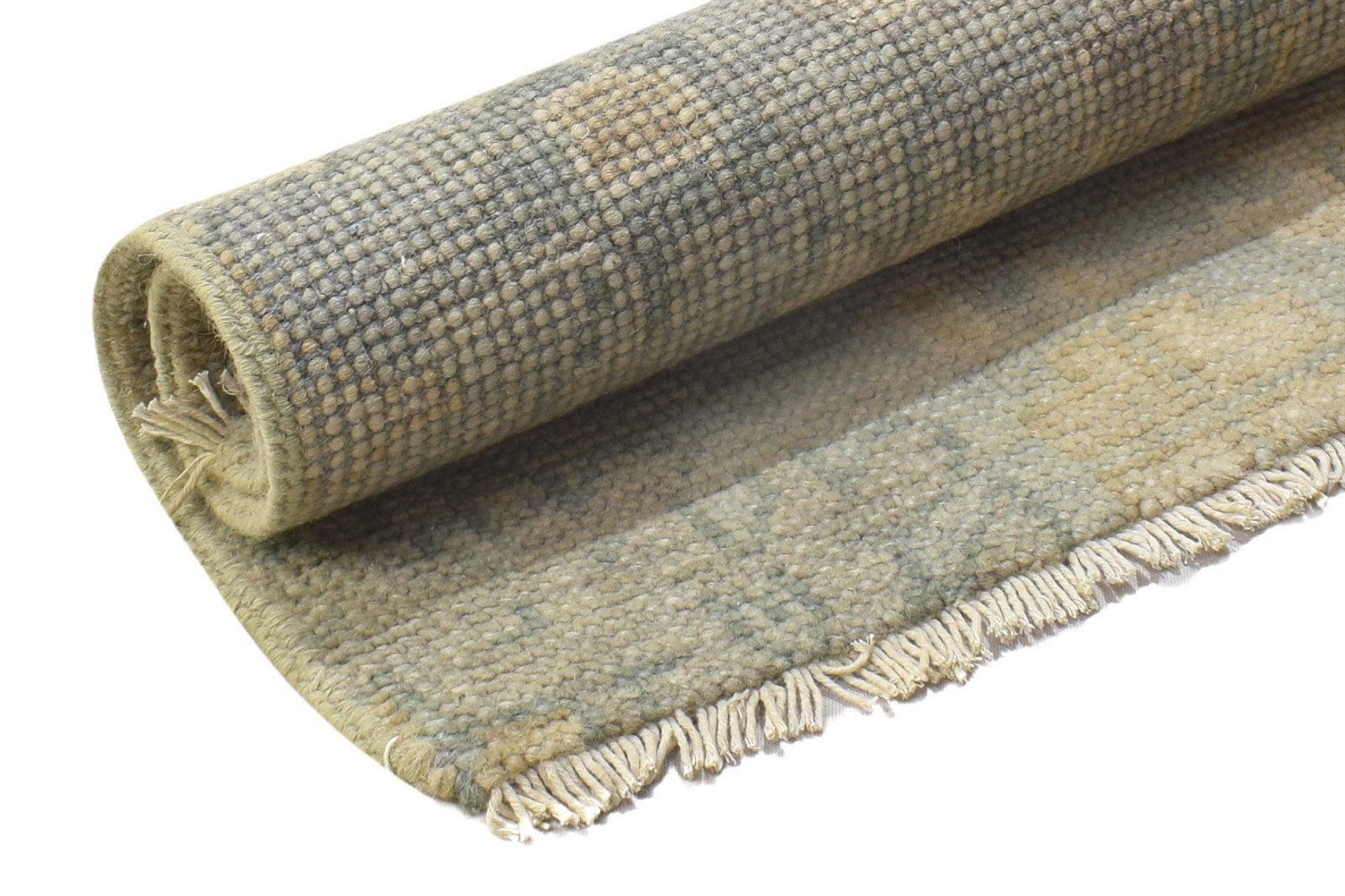 Wool Blue Rug 2' X 2' Persian Hand Knotted Oushak Oriental Small Carpet 7864117493909