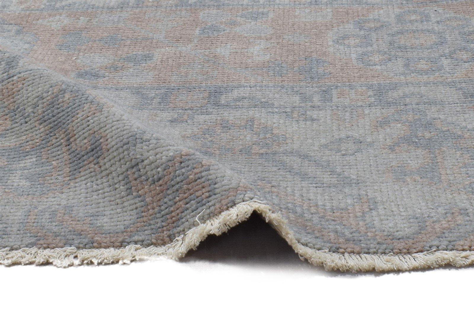 Wool Blue Rug 2' X 2' Persian Hand Knotted Oushak Oriental Small Carpet 7864120017045
